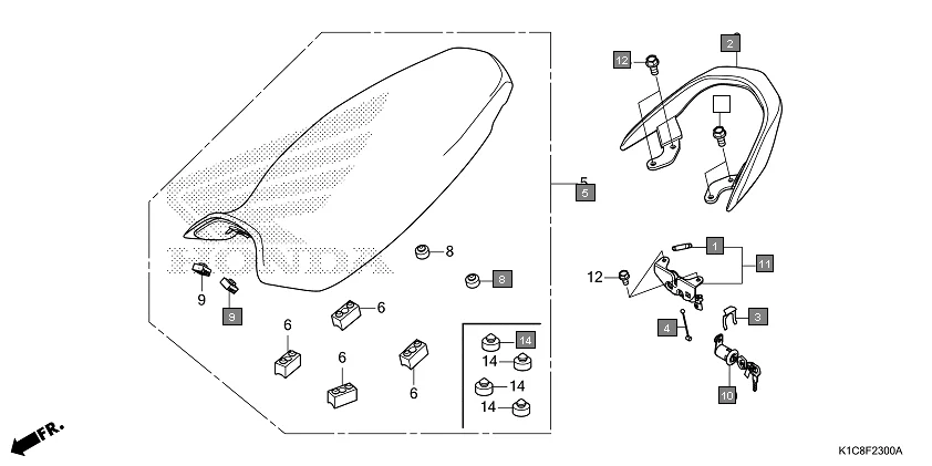 F-23 SEAT diagram showing 75581-GN8-920