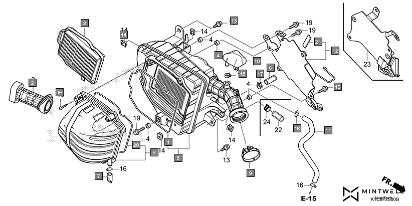 F-25 AIR CLEANER assembly diagram for HONDA Livo CBF110BEN