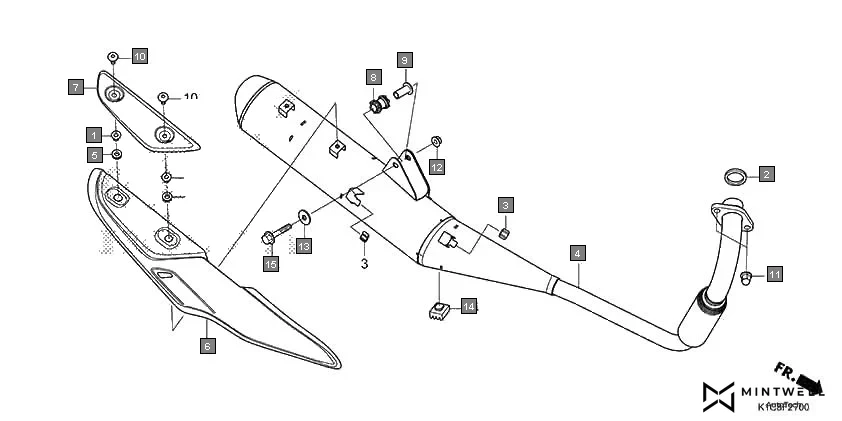 F-27 EXHAUST MUFFLER assembly diagram for HONDA Livo CBF110BEN