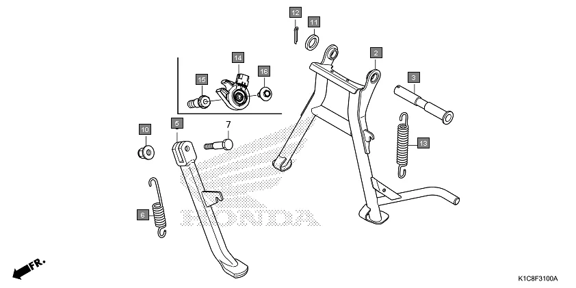 F-31 STAND assembly diagram for HONDA Livo CBF110BN