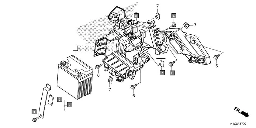 F-37 BATTERY/BATTERY BOX assembly diagram for HONDA Livo CBF110BN