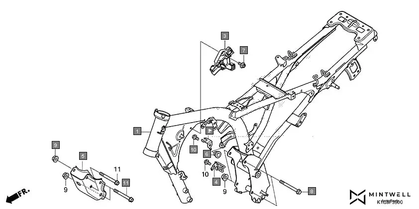F-39 FRAME BODY assembly diagram for HONDA Livo CBF110BEN