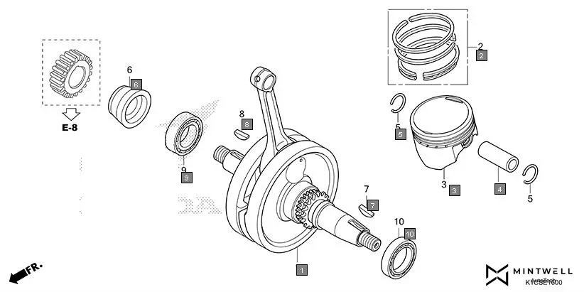 E-16 CRANKSHAFT/PISTON