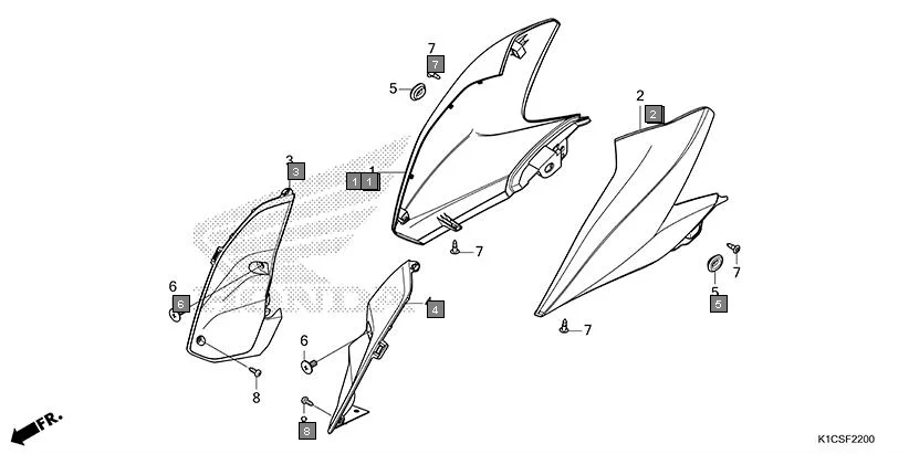 F-22 SHROUD diagram showing 50265-K1C-A80ZB