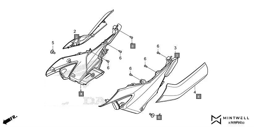 F-24 SIDE COVER assembly diagram for HONDA Livo CBF110SBES