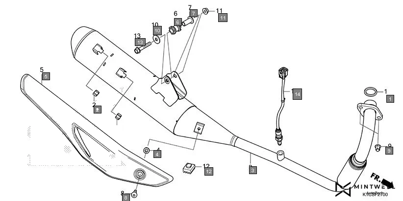 F-27 EXHAUST MUFFLER assembly diagram for HONDA Livo CBF110BES