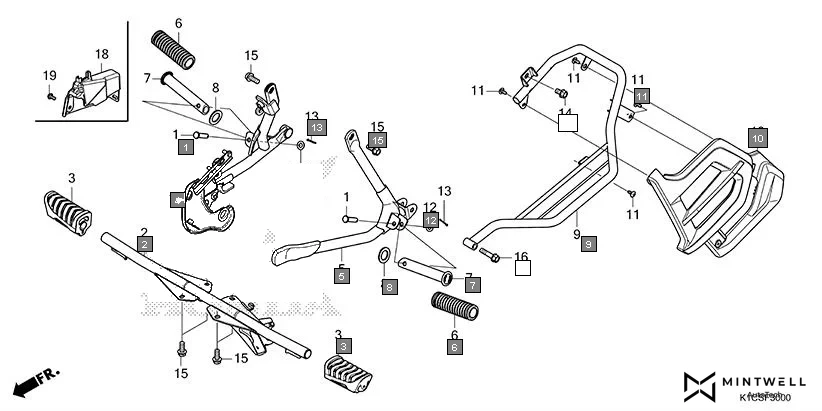 F-30 STEP/SARI GUARD assembly diagram for HONDA Livo CBF110SBES