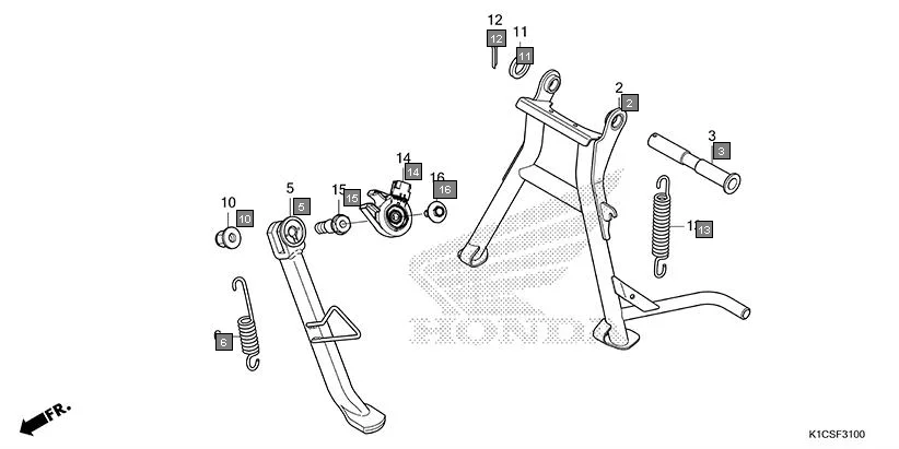 F-31 STAND assembly diagram for HONDA Livo CBF110SBES