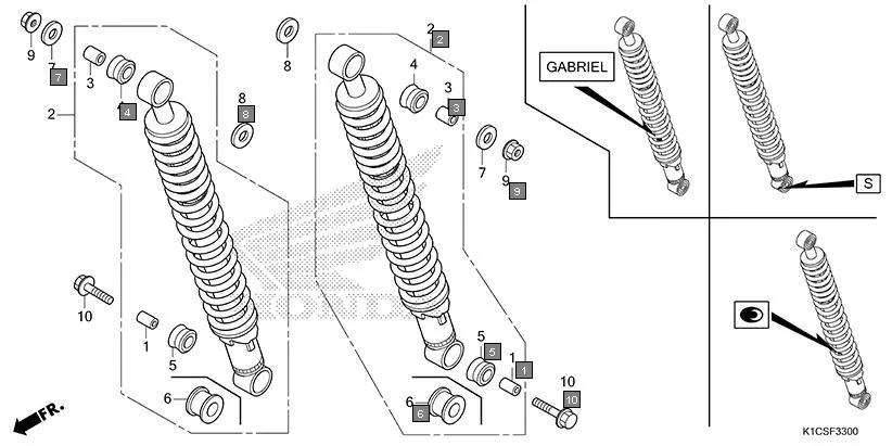 F-33 REAR CUSHION assembly diagram for HONDA Livo CBF110SBES