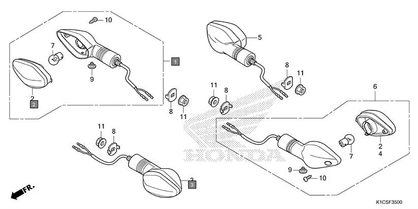 F-35 WINKER assembly diagram for HONDA Livo CBF110SBES