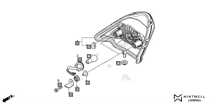 F-36 TAILLIGHT assembly diagram for HONDA Livo CBF110SBES