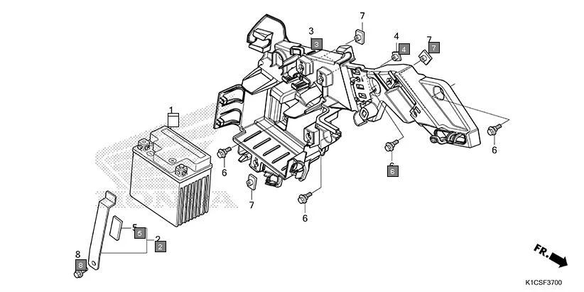F-37 BATTERY/BATTERY BOX assembly diagram for HONDA Livo CBF110SBES