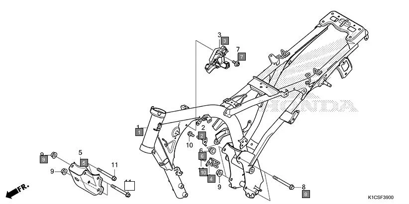 F-39 FRAME BODY assembly diagram for HONDA Livo CBF110SBES