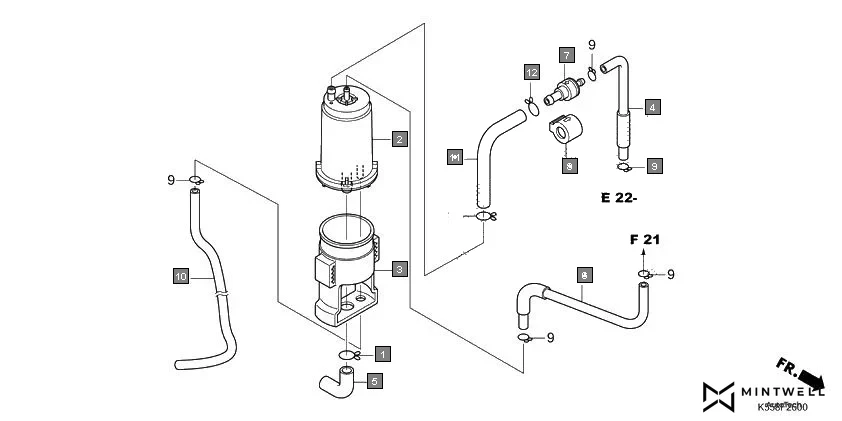 F-26 CANISTER assembly diagram for HONDA Livo CBF110BK