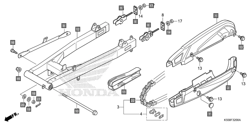 F-32 SWINGARM assembly diagram for HONDA Livo CBF110H