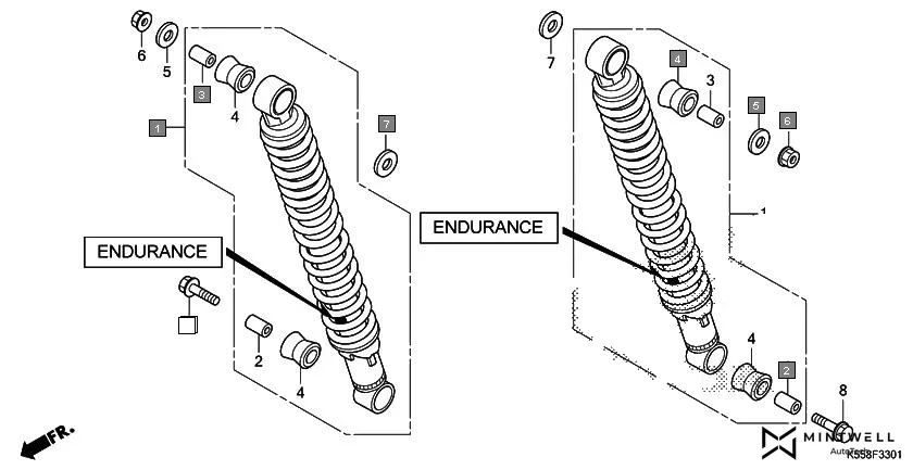 F-33-1 REAR CUSHION(ENDURANCE) assembly diagram for HONDA Livo CBF110G