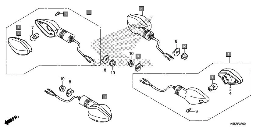 F-35 WINKER assembly diagram for HONDA Livo CBF110G