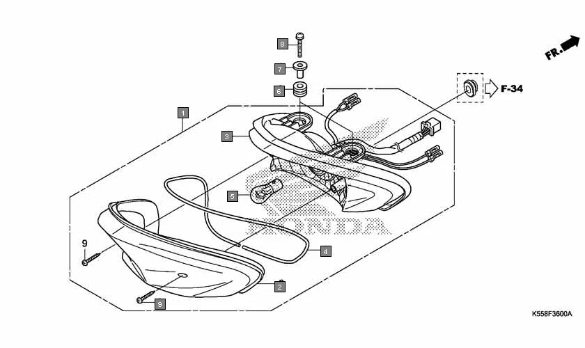 F-36 TAILLIGHT diagram showing 61103-357-000