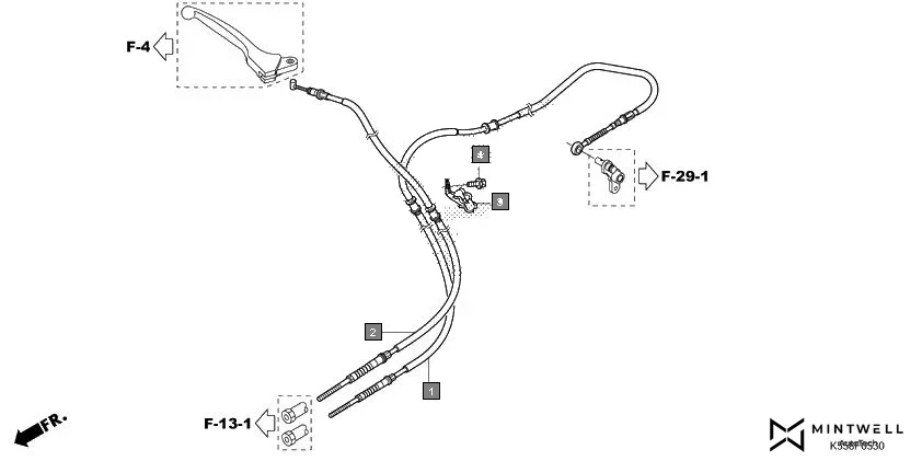 F-5-30 BRAKE CABLE diagram showing 96001-06014-00