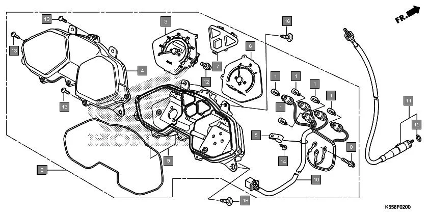 F-2 METER assembly diagram for HONDA Livo CBF110H