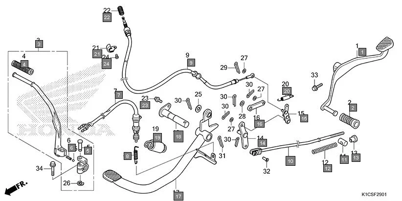 F-29-1 PEDAL(DISK BRAKE) diagram showing 28300-K1C-D00