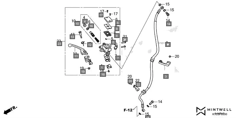F-5 FRONT BRAKE MASTER CYLINDER assembly diagram for HONDA Livo CBF110SBES