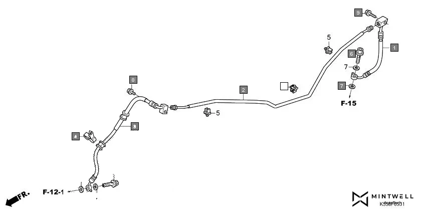 F-5-31 BRAKE HOSE/BRAKE PIPE assembly diagram for HONDA Livo CBF110SBK