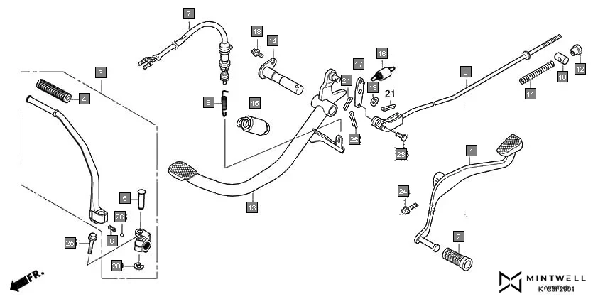 F-29-1 PEDAL(DISK BRAKE) diagram showing 35357-K0N-D00