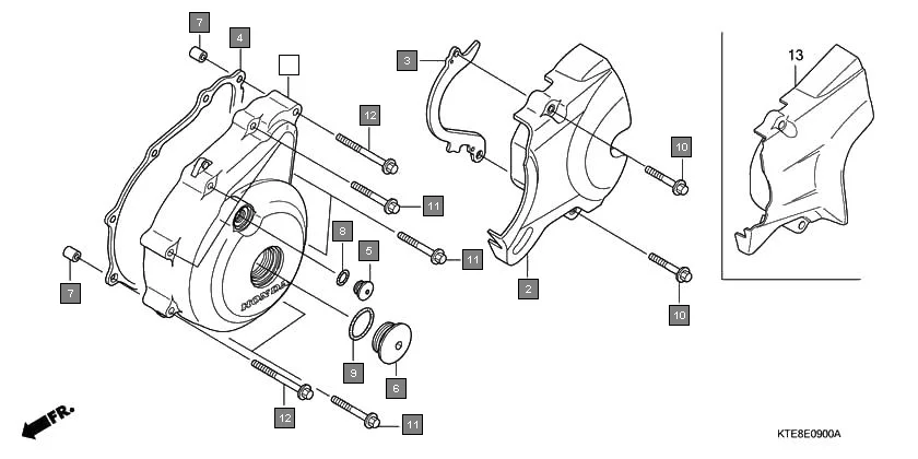E-9 LEFT CRANKCASE COVER