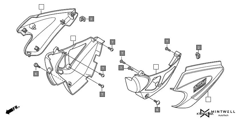 F-17 SIDE COVER(1) assembly diagram for HONDA CB Shine/ Shine 125 CBF125MC9