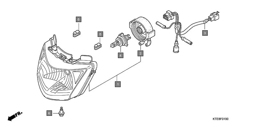 F-1 HEADLIGHT(1) diagram showing 34901-KSP-910