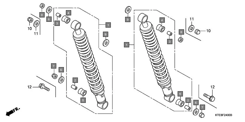 F-24 REAR CUSHION assembly diagram for HONDA CBF Stunner CBF125M9/MF