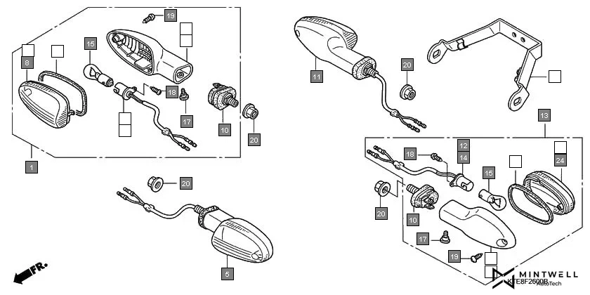 F-26 WINKER(1) assembly diagram for HONDA CB Shine/ Shine 125 CBF125M7