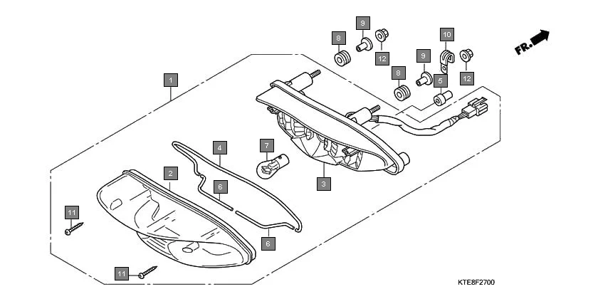 F-27 TAILLIGHT(1) assembly diagram for HONDA CB Shine/ Shine 125 CBF1256