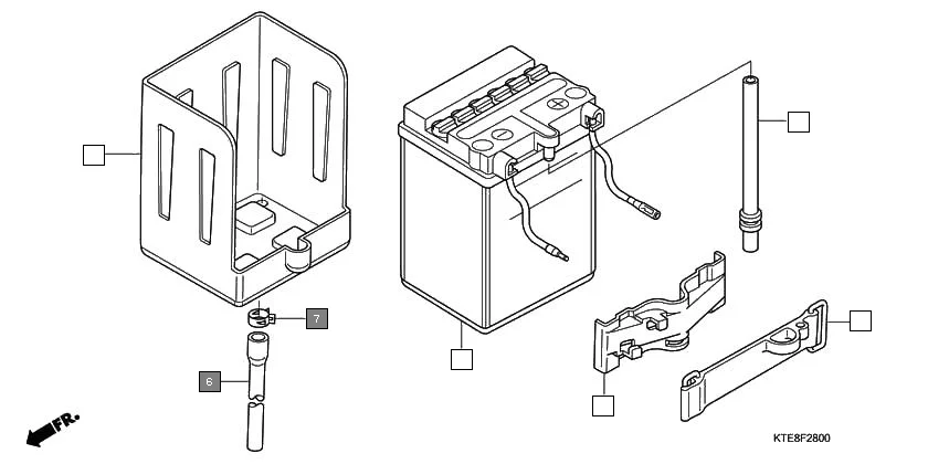 F-28 BATTERY(CBF1256/C9) assembly diagram for HONDA CB Shine/ Shine 125 CBF125MC9
