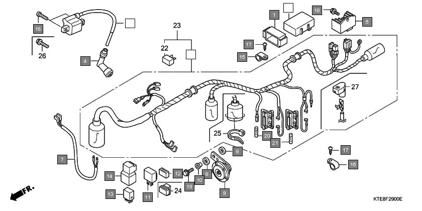 F-29 WIRE HARNESS(CARBURETOR) assembly diagram for HONDA CB Shine/ Shine 125 CBF125CA