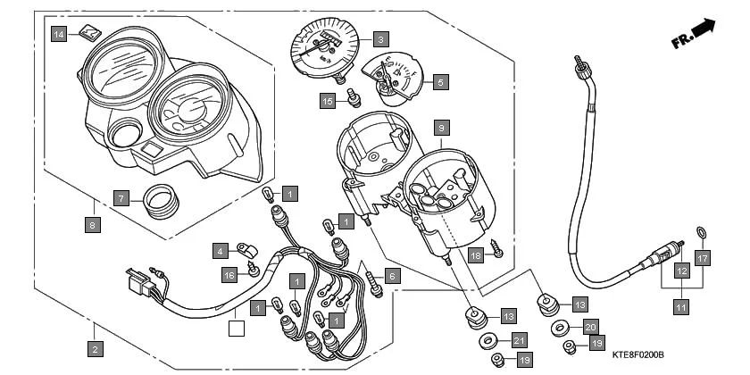 F-2 METER(1) diagram showing 37100-KTE-911