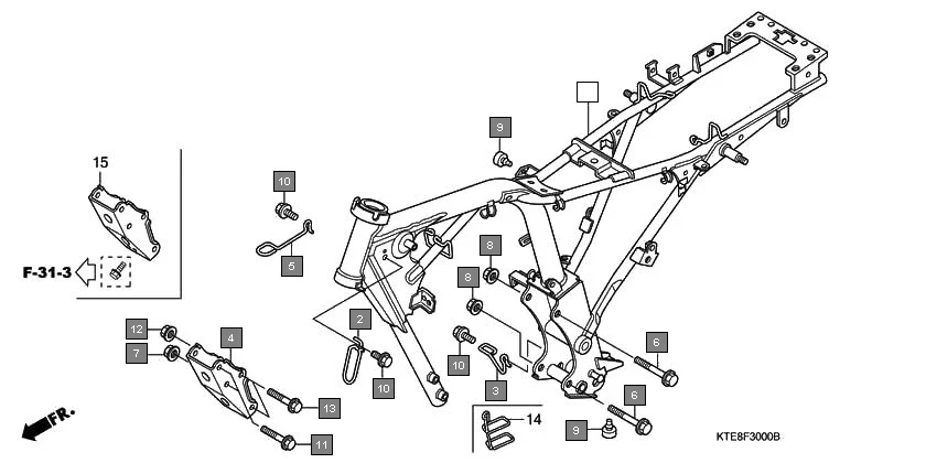 F-30 FRAME BODY diagram showing 94050-08000