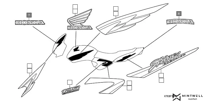 F-34 MARK(CBF1256/M7) assembly diagram for HONDA CB Shine/ Shine 125 CBF125M7
