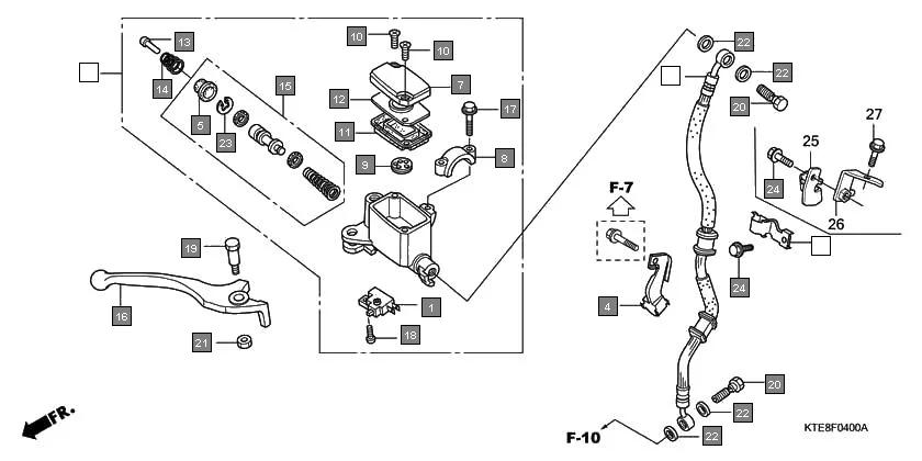 F-4 FR. BRAKE MASTER CYLINDER diagram showing 45521-KCC-841
