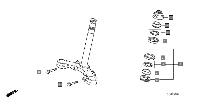 F-6 STEERING STEM diagram showing 53219-KTE-920