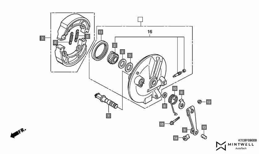 F-9 FRONT BRAKE PANEL assembly diagram for HONDA CBF Stunner CBF1259
