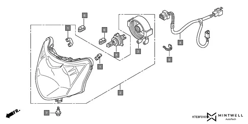 F-1-1 HEADLIGHT(2) diagram showing 34901-KSP-910