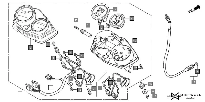F-2-1 METER(2) assembly diagram for HONDA CBF Stunner CBF125M9/MF