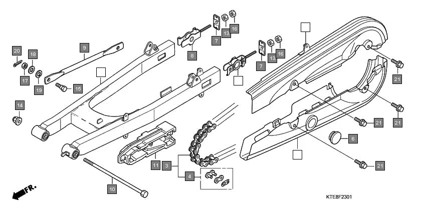 F-23-1 SWINGARM(2) diagram showing 40530-KWF-902