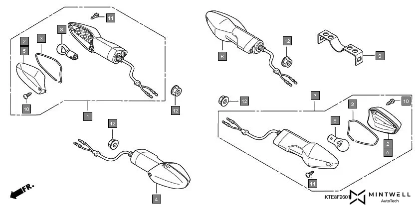 F-26-1 WINKER(2) assembly diagram for HONDA CBF Stunner CBF125MC