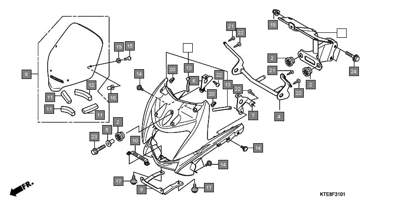 F-31-1 FRONT COWL(2) diagram showing 93903-34420