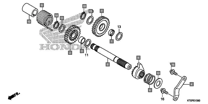 E-15 KICK STARTER SPINDLE