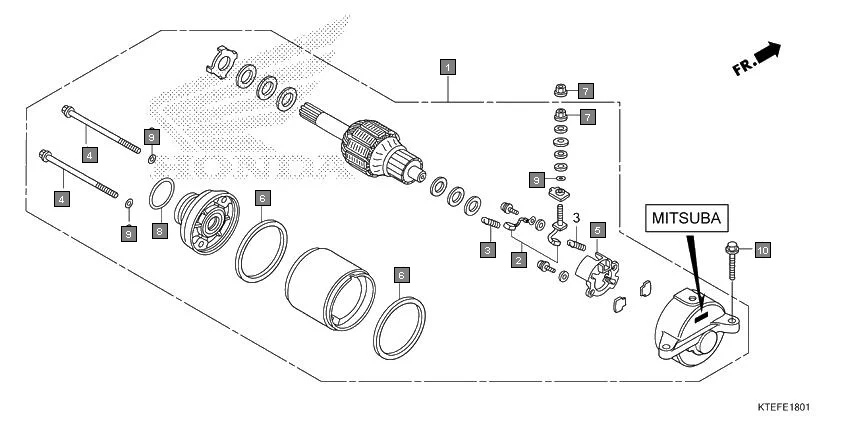 E-18-1 STARTING MOTOR(CBF125H/CBF125BH)(MITSUBA)