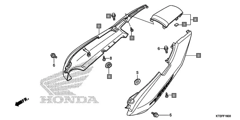 F-16 REAR COWL diagram showing 77270-KTE-N00ZE